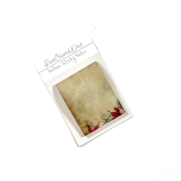 Vellum Sticky Notes- Vintage Pointsetta – Rose Colored Daze