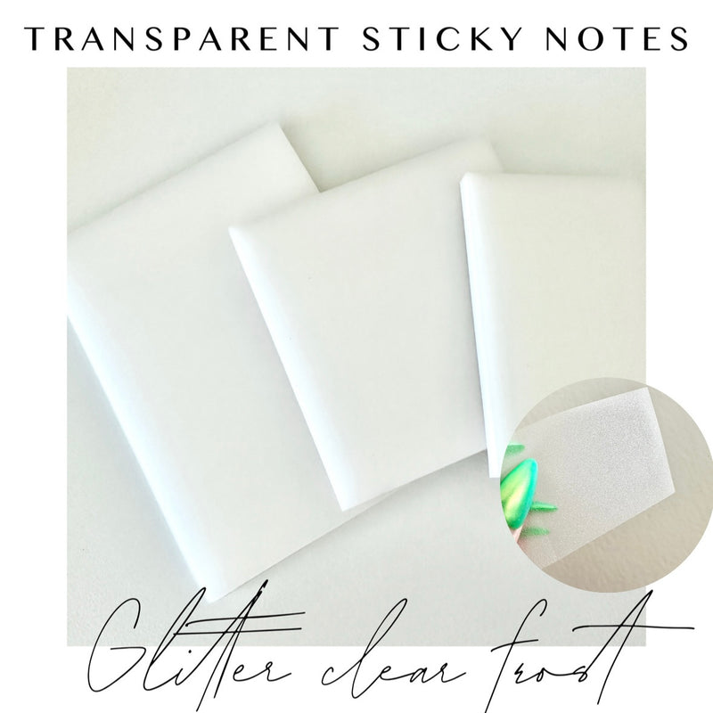 Transparent Sticky Notes - Glitter Clear Frost