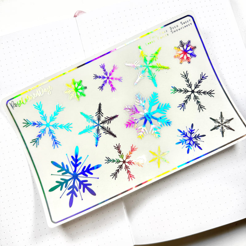 Foiled Full Page Deco Sheets - Snowflakes