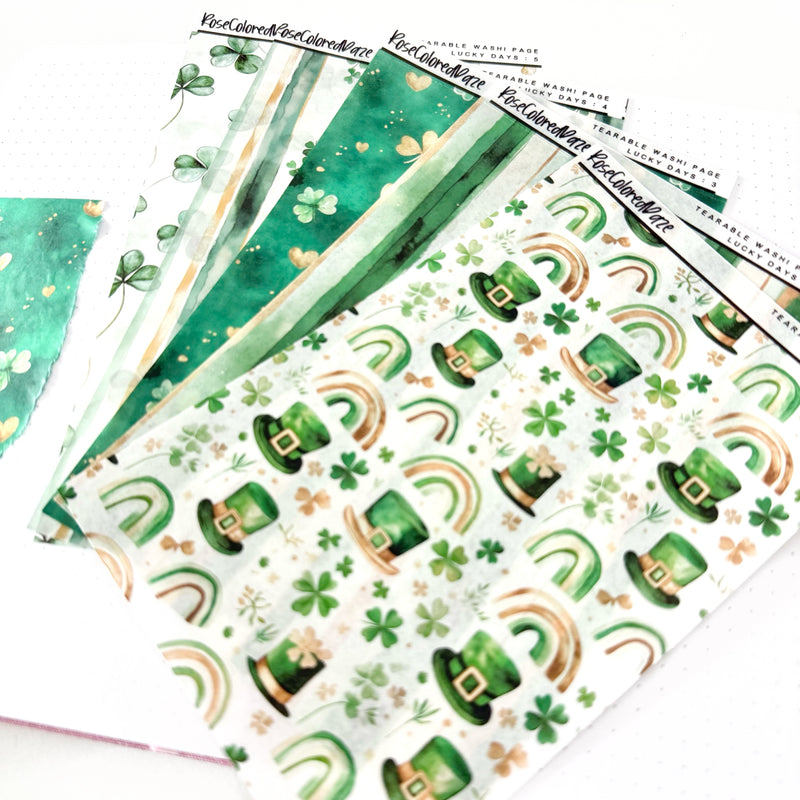 Washi Paper Tearable Stickers - Lucky Days