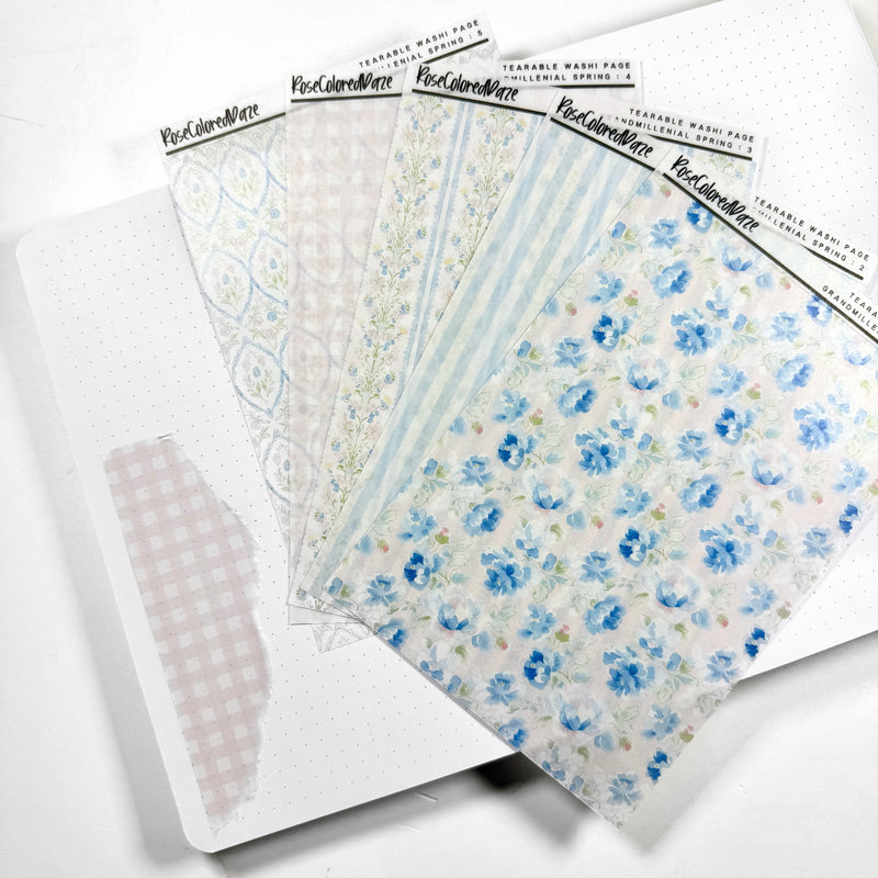 Washi Paper Tearable Stickers - Grandmillenial Spring