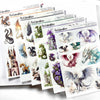 Transparent Matte Stickers - Fantasy Collection Dragons