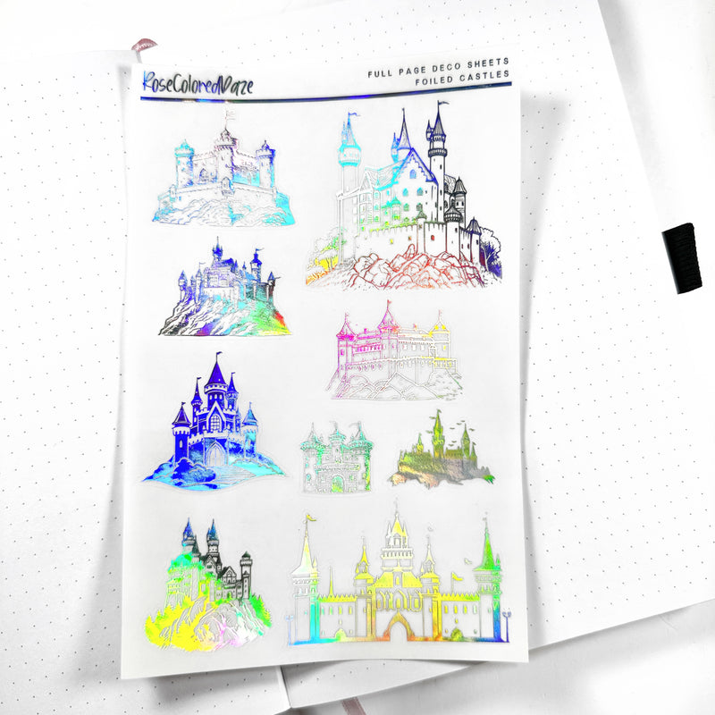 Foiled Full Page Deco Sheets - Castles