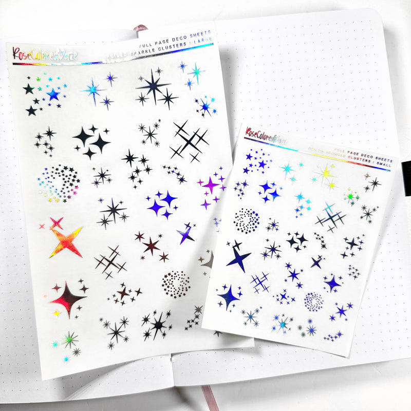 Foiled Full Page Deco Sheets - Sparkle Clusters