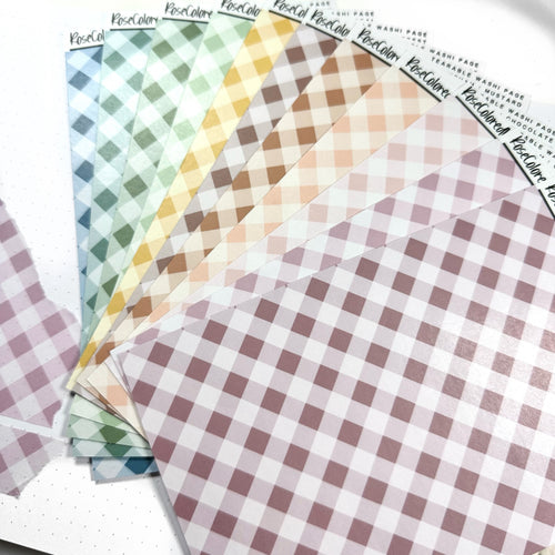 Washi Paper Tearable Stickers - Gingham Collection