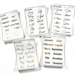 Foiled Sticker Sheet - Vintage Collection - Months