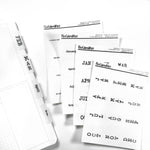 Monthly Divider Tab Stickers - Typewriter Designs