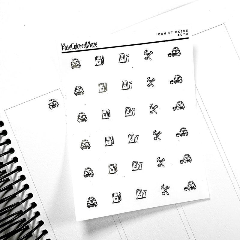 Icon Sticker Sheets - Auto