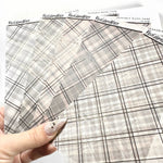 Washi Paper Stickers - Tearable Washi Page - Neutral Holiday Plaids