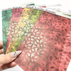 Washi Paper Stickers - Tearable Washi Page - Holiday Leaves and Berries - Holiday Velvet Collection