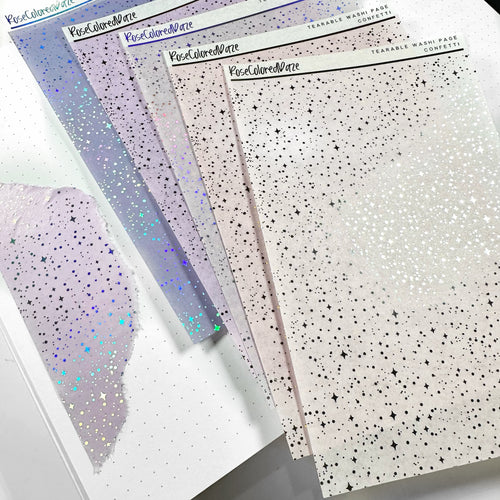 Washi Paper Stickers - Tearable Washi Page - Confetti - Lavender Haze Collection