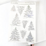 Foiled Stickers - Snowy Trees