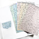 Washi Paper Stickers - Tearable Washi Page - Vintage Script - Soft Spring Pastels