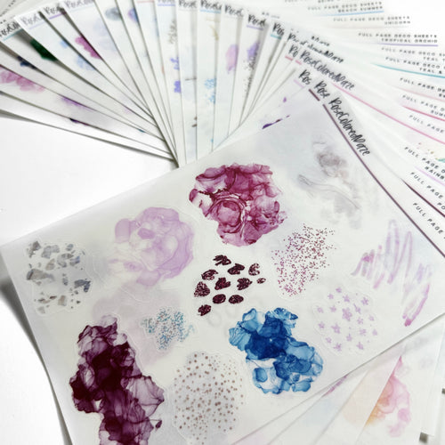 Transparent Matte Sticker Sheets - Abstract Decorative Stickers