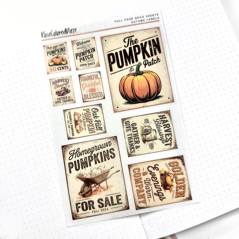 Transparent Matte Stickers - Autumn Labels