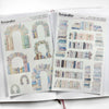 Transparent Matte Stickers - Pastel Book Stacks and Arches