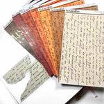 Washi Paper Stickers - Tearable Washi Page - Vintage Script - Fall Colors