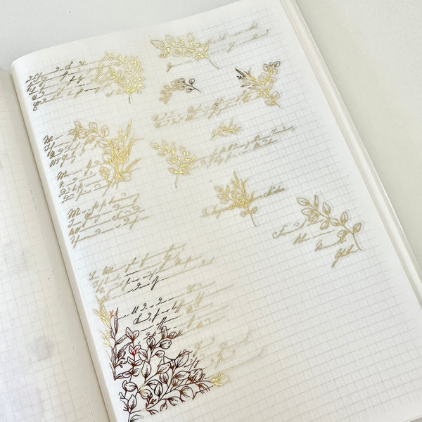 Foiled Full Page Deco Sheets - Scripts & Florals – Rose Colored Daze