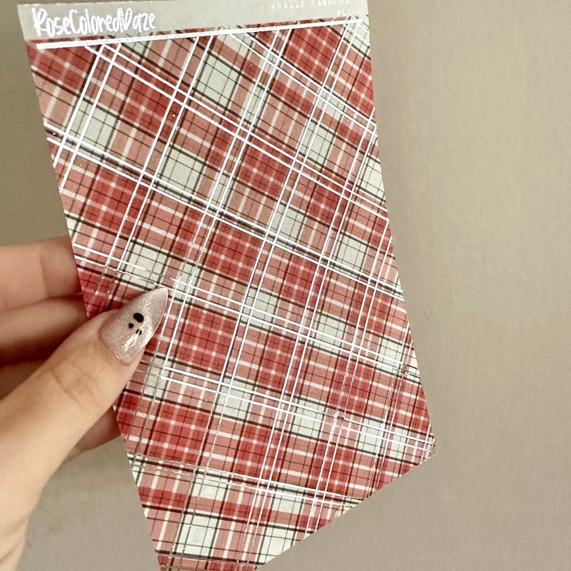 Washi Paper Stickers - Tearable Washi Page - Classic Holiday Plaids