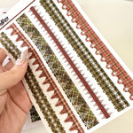 Transparent Matte Stickers - Tartan Plaid Washi Strips