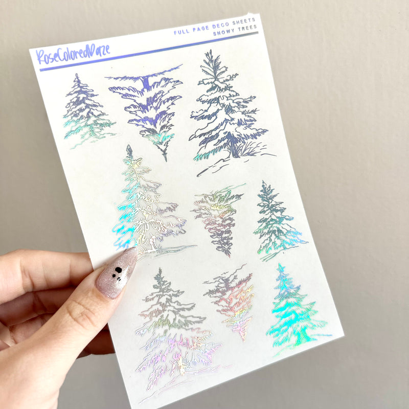 Foiled Stickers - Snowy Trees