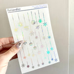 Foiled Stickers - Hanging Snowflakes