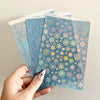 Washi Paper Stickers - Tearable Washi Page - Vintage Newspaper - Winter Blues Collection