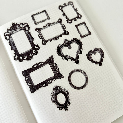 Transparent Matte Sticker Sheet - Gothic Frames