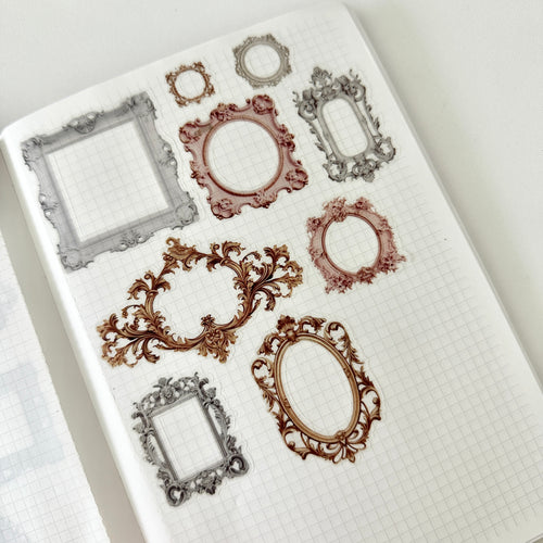 Transparent Matte Sticker Sheet - Intricate Frames