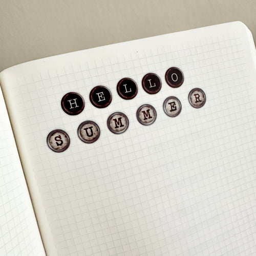 Transparent Matte Stickers - Typewriter Key Letters