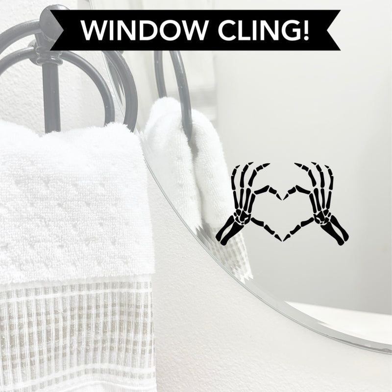 Window Cling - Skeleton Heart Hands