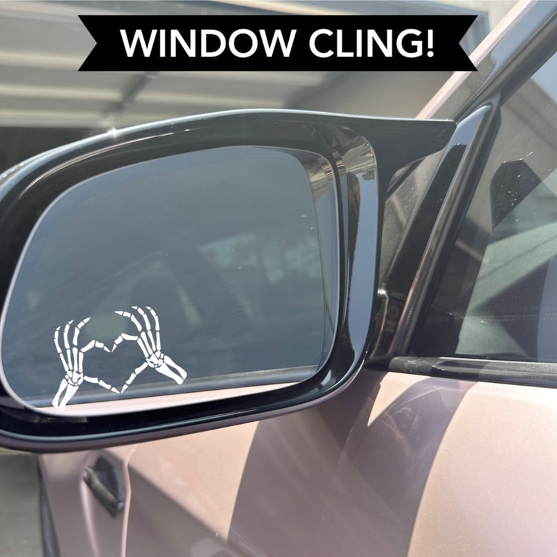 Window Cling - Skeleton Heart Hands