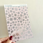 Washi Paper Stickers - Tearable Washi Page - Winter Snowflakes - Lavender Haze Collection