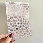 Washi Paper Stickers - Tearable Washi Page - Winter Snowflakes - Lavender Haze Collection