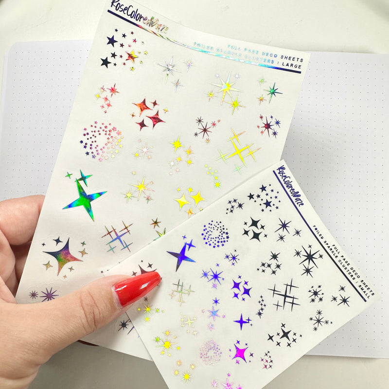 Foiled Full Page Deco Sheets - Sparkle Clusters