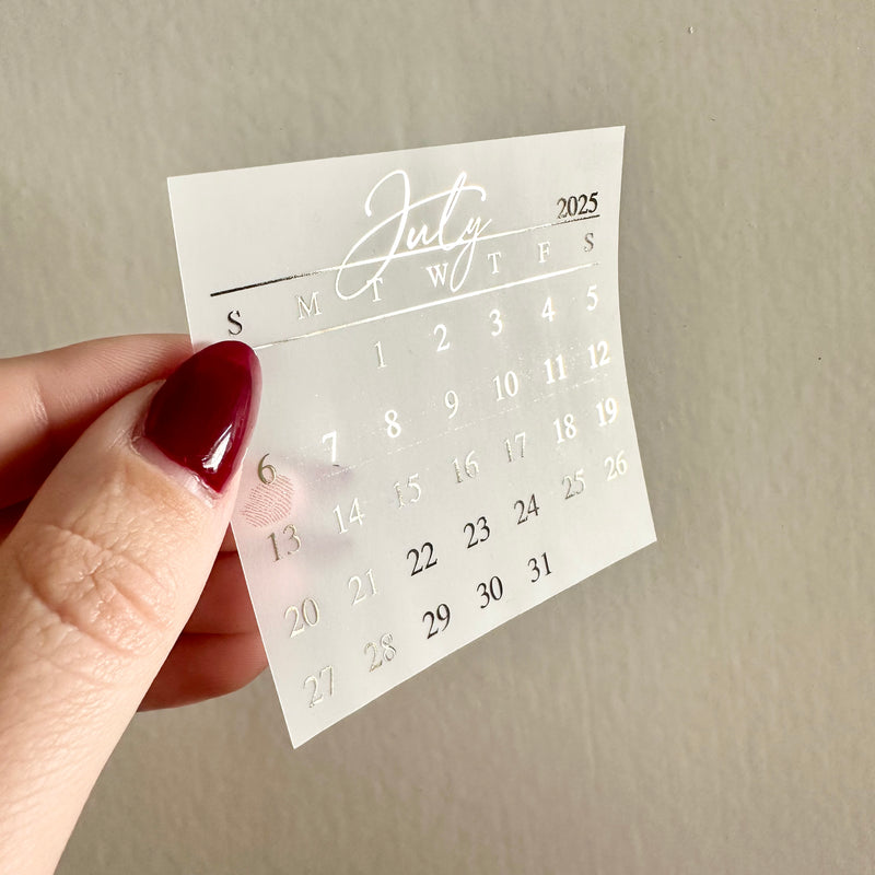 FOILED 2025 Monthly Calendar Sticker - SINGLE STICKER – Rose Colored Daze foiled-2025-monthly-calendar-sticker-single-sticker-rose-colored-daze
