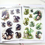 Transparent Matte Stickers - Fantasy Collection Dragons