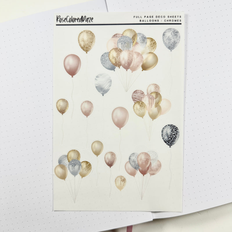 Transparent Matte Stickers - Birthday Collection - Decorative Balloons