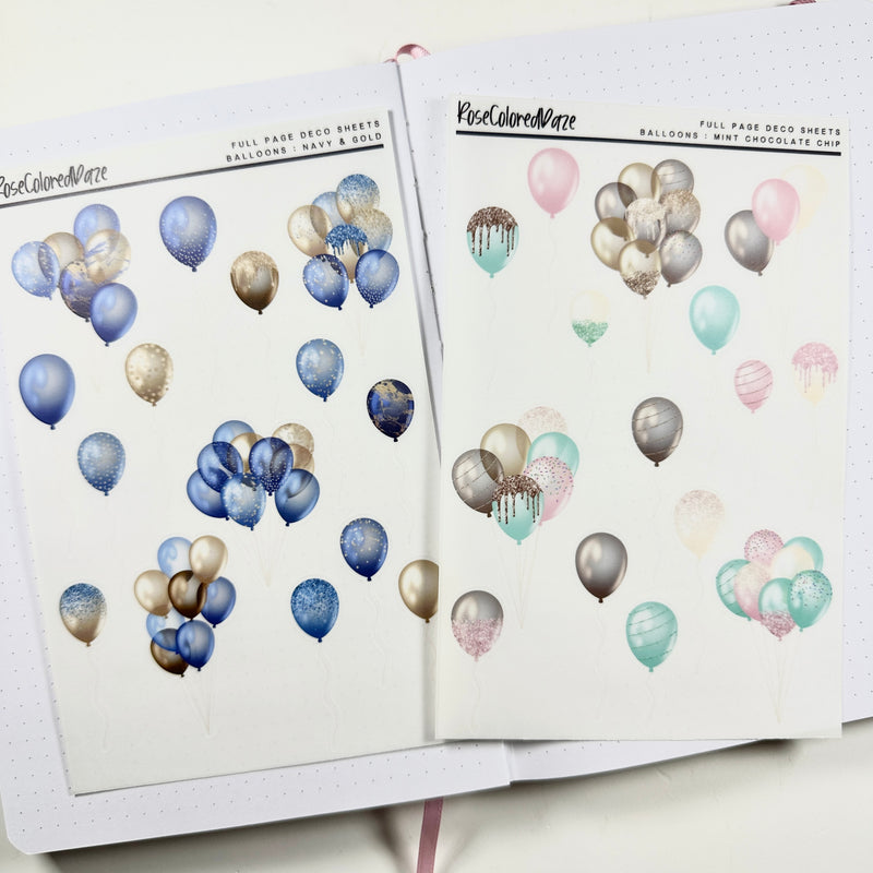 Transparent Matte Stickers - Birthday Collection - Decorative Balloons