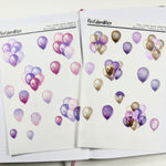 Transparent Matte Stickers - Birthday Collection - Decorative Balloons