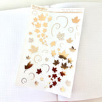 Foiled Full Page Deco Sheets - Swirly Leaves