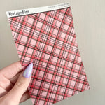 Washi Paper Stickers - Tearable Washi Page - Valentine's Day Plaids