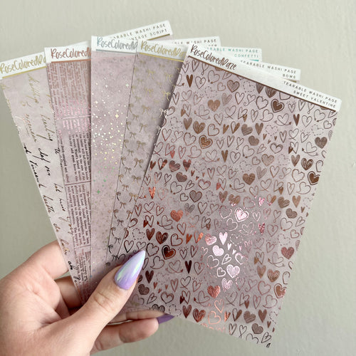 Washi Paper Stickers - Tearable Washi Page - Vintage Newspaper - Soft Spring Pastels