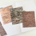 Washi Paper Tearable Stickers - Quarter Sheet Size - Bricks