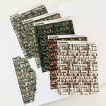 Washi Paper Tearable Stickers - Quarter Sheet Size - Bookshelves