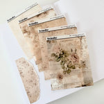 Washi Paper Tearable Stickers - Quarter Sheet Size - Shabby Chic