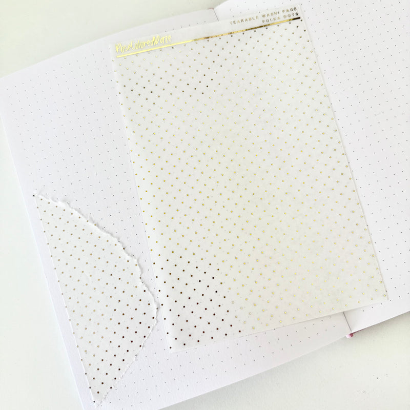 Washi Paper Stickers - Tearable Washi Page - Polka Dot (no background color)