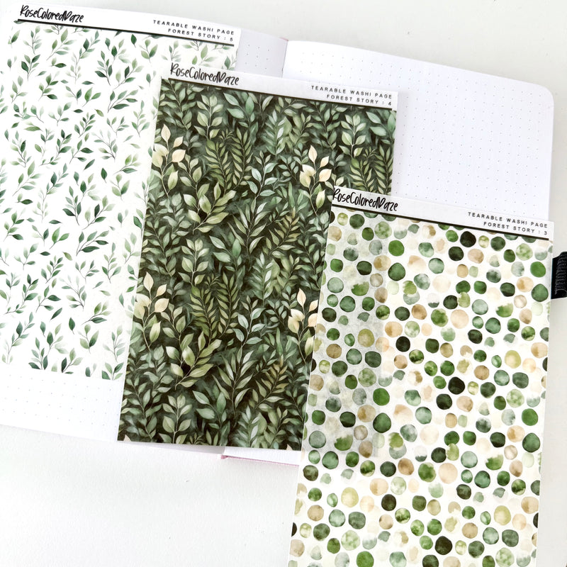 Washi Paper Tearable Stickers - Forest Story