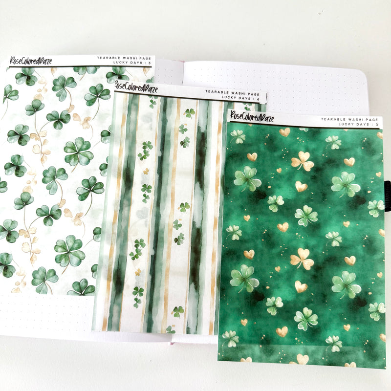 Washi Paper Tearable Stickers - Lucky Days