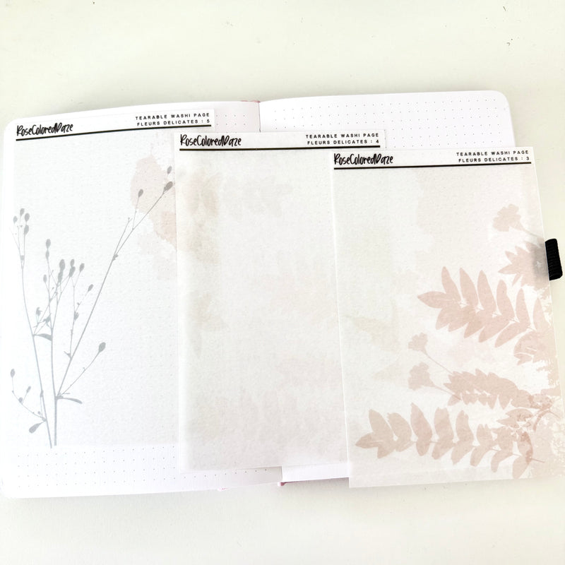 Washi Paper Tearable Stickers - Fleurs Delicates